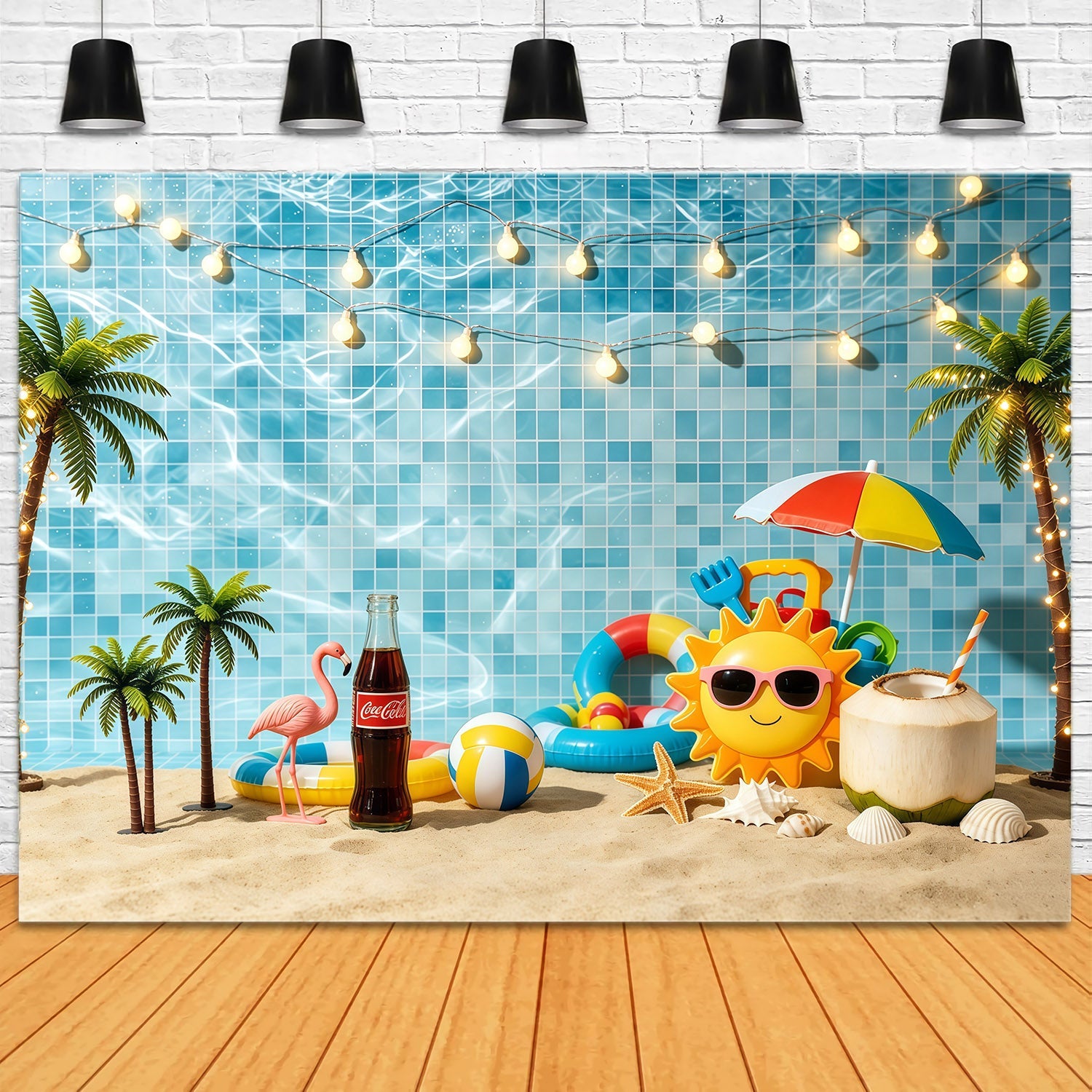Strandkulisse, Poolparty-Dekoration, Sommerstrandkulisse CSH64-83