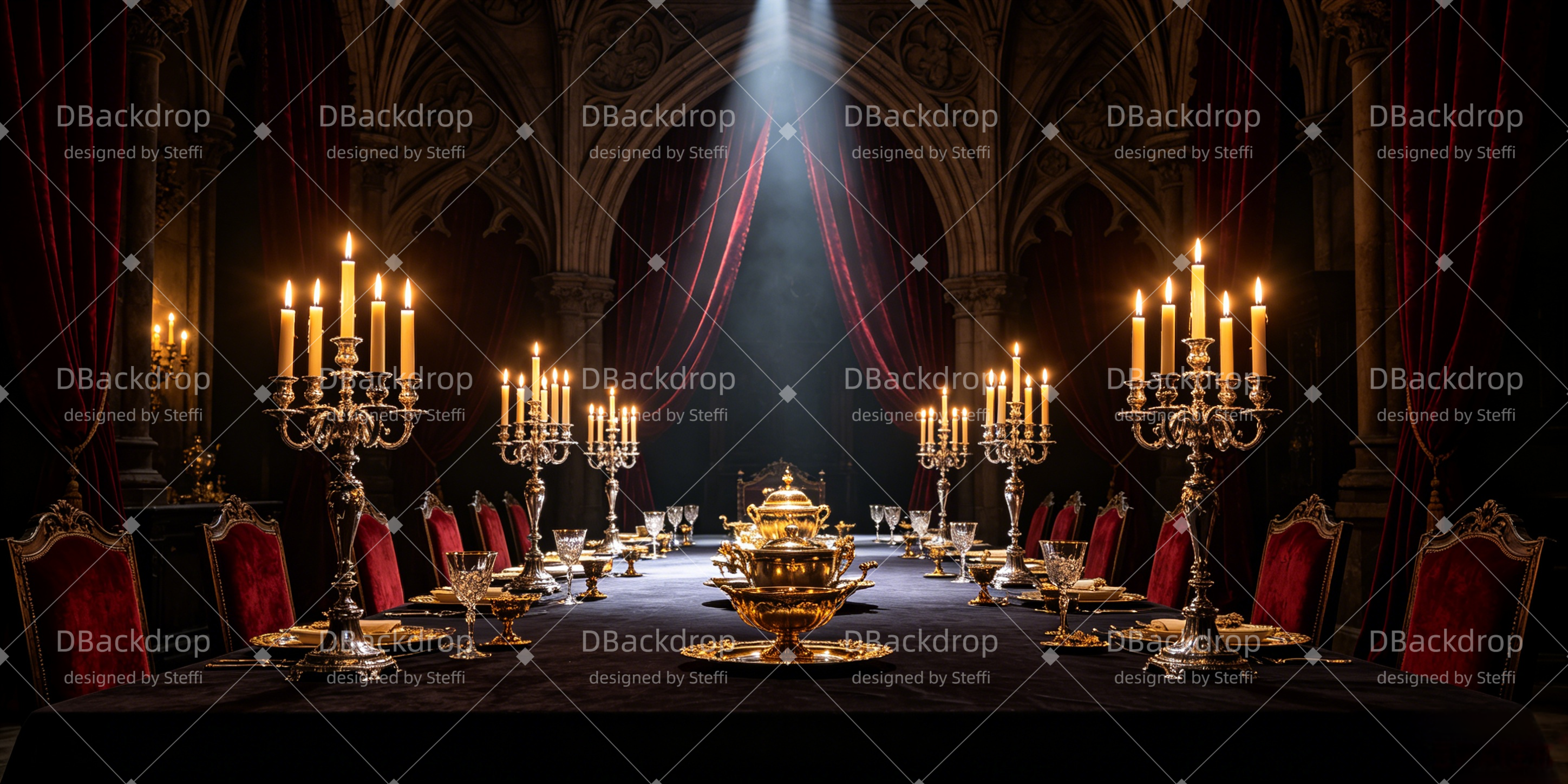 Bühnenhintergrund Gotisches Kerzenbankett Theaterkulisse CSH66-T38