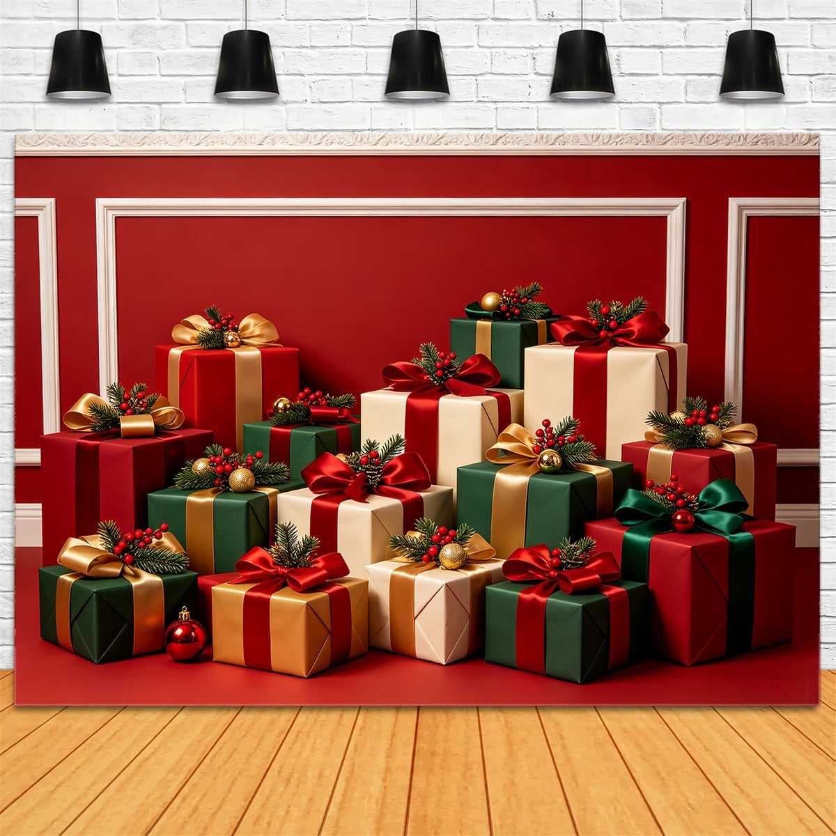 Weihnachtsgeschenk-Hintergrund Luxuriöse Geschenkbox-Präsentation Studiohintergründe Weihnachten CSH68-73