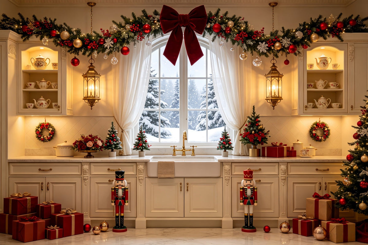 Weihnachtskulisse Für Die Küche Rote Geschenkbox-Präsentation Studio-Weihnachtskulisse CSH68-77
