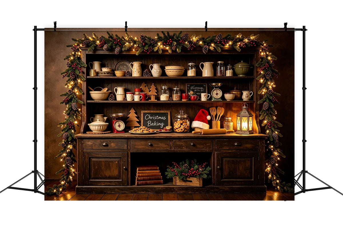 Weihnachtsküchen-Hintergründe Backblech Dunkler Wald Weihnachts-Fotografie-Hintergrund CSH68-94