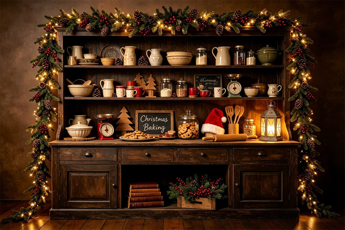 Weihnachtsküchen-Hintergründe Backblech Dunkler Wald Weihnachts-Fotografie-Hintergrund CSH68-94