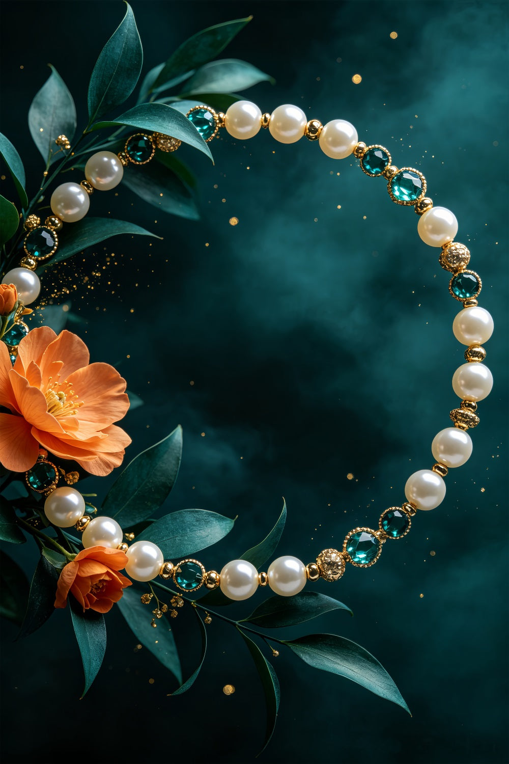 Weihnachtshintergrund Perlenschmuck-Blumenrahmen Weihnachtsmotiv-Hintergründe CSH69-104