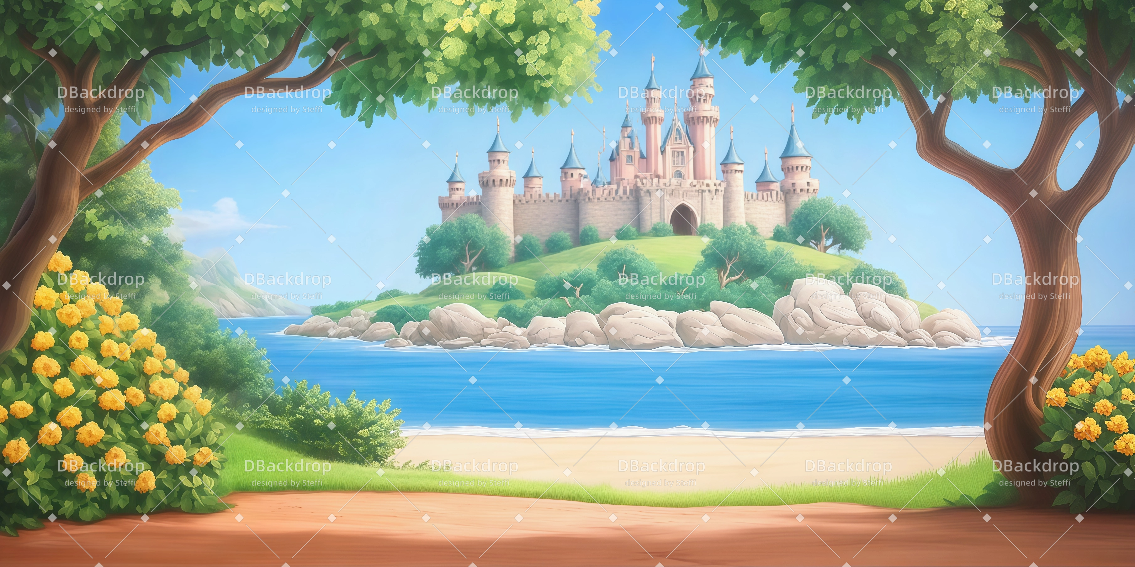 Professionelle Bühnenhintergründe „Küstenburg“ Theater-Bühnenhintergründe CSH59-T67