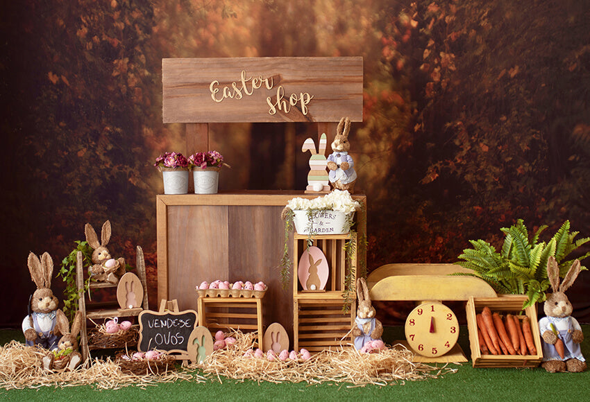 Ostershop Häschen Ei Fotostudio Hintergrund D1059（NUR 1）