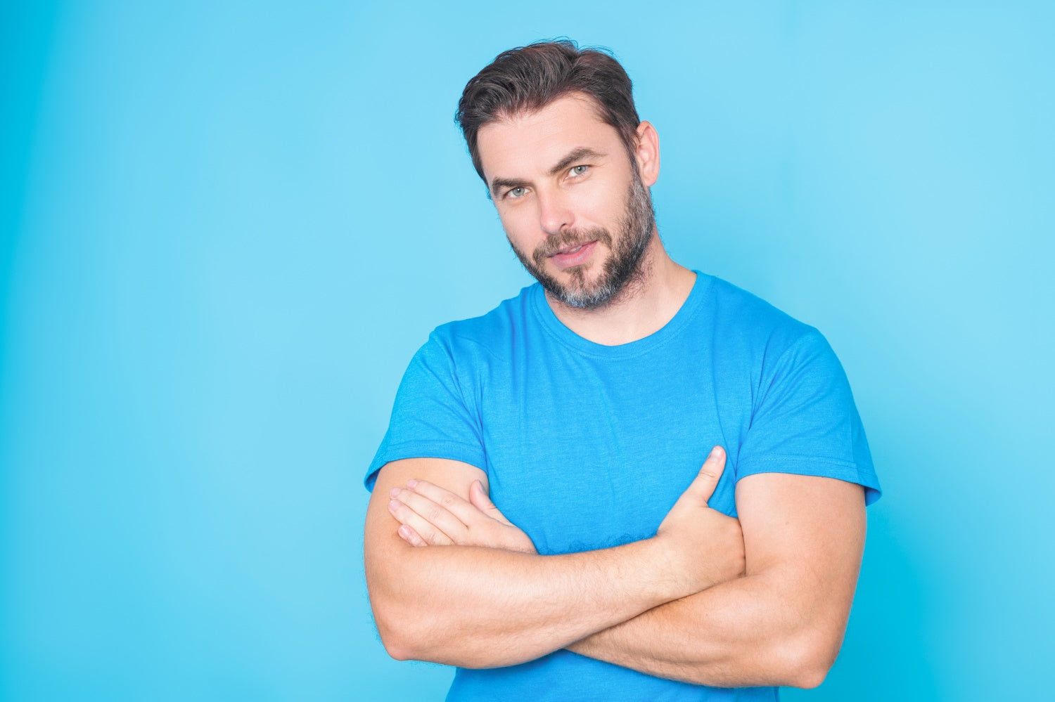 Headshot-Hintergrund in massivem Blau Studio-Fotografie-Hintergrund DBD25-57