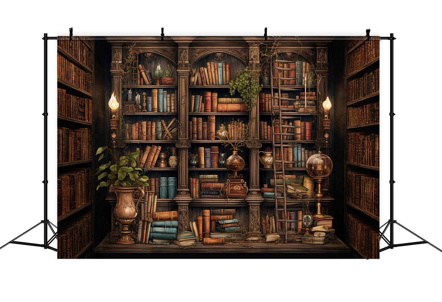 Altes Bücherregal Bücher Zurück zur Schule Hintergrund DBD7-23