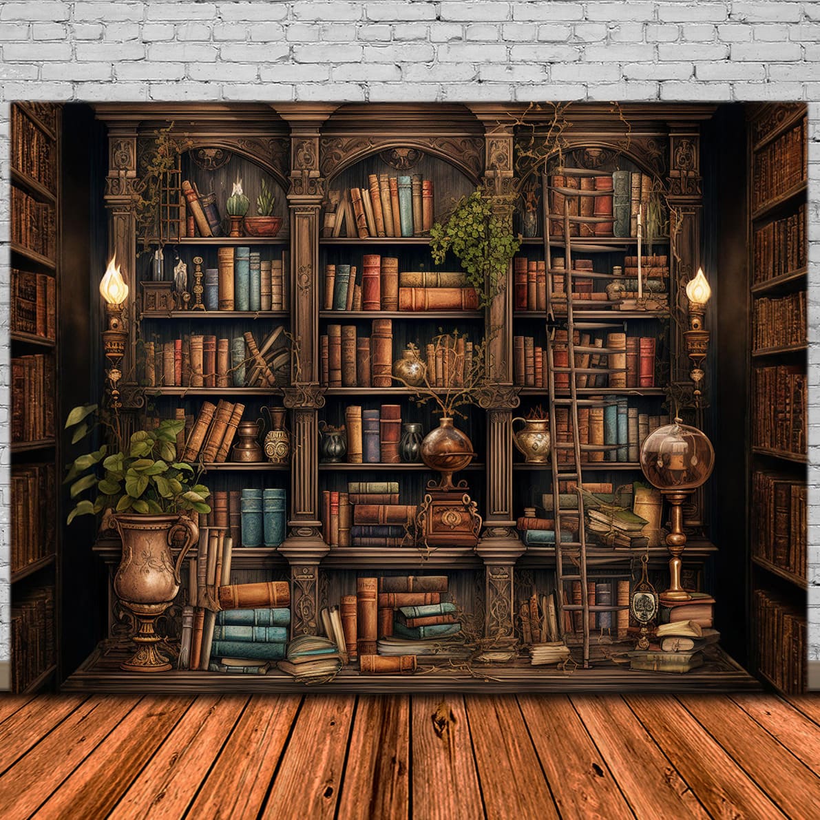 Altes Bücherregal Bücher Zurück zur Schule Hintergrund DBD7-23