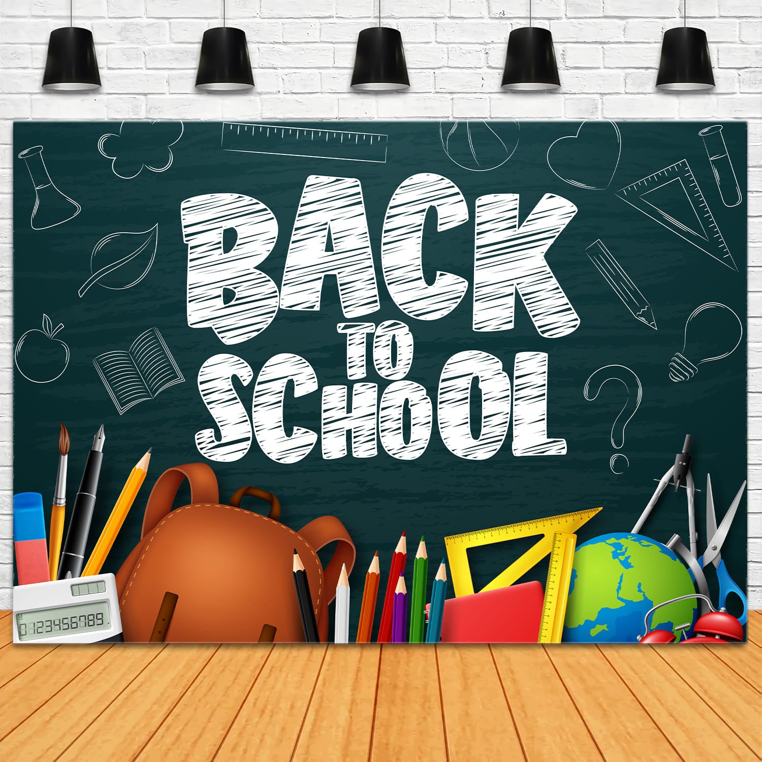 Back to School Kreidetafel Graffiti Fotohintergrund DBD7-4