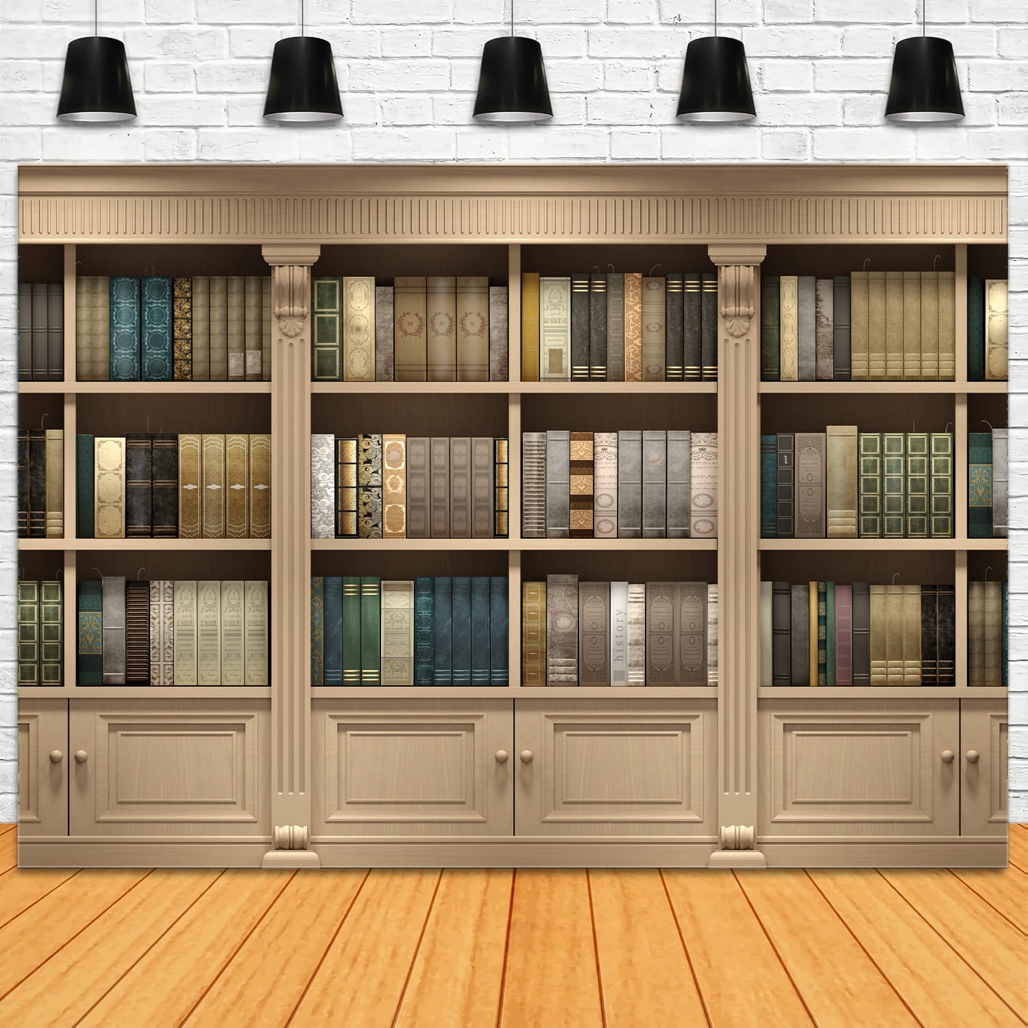 Wand Holz Bücherregal Back to School Backdrop DBD7-44