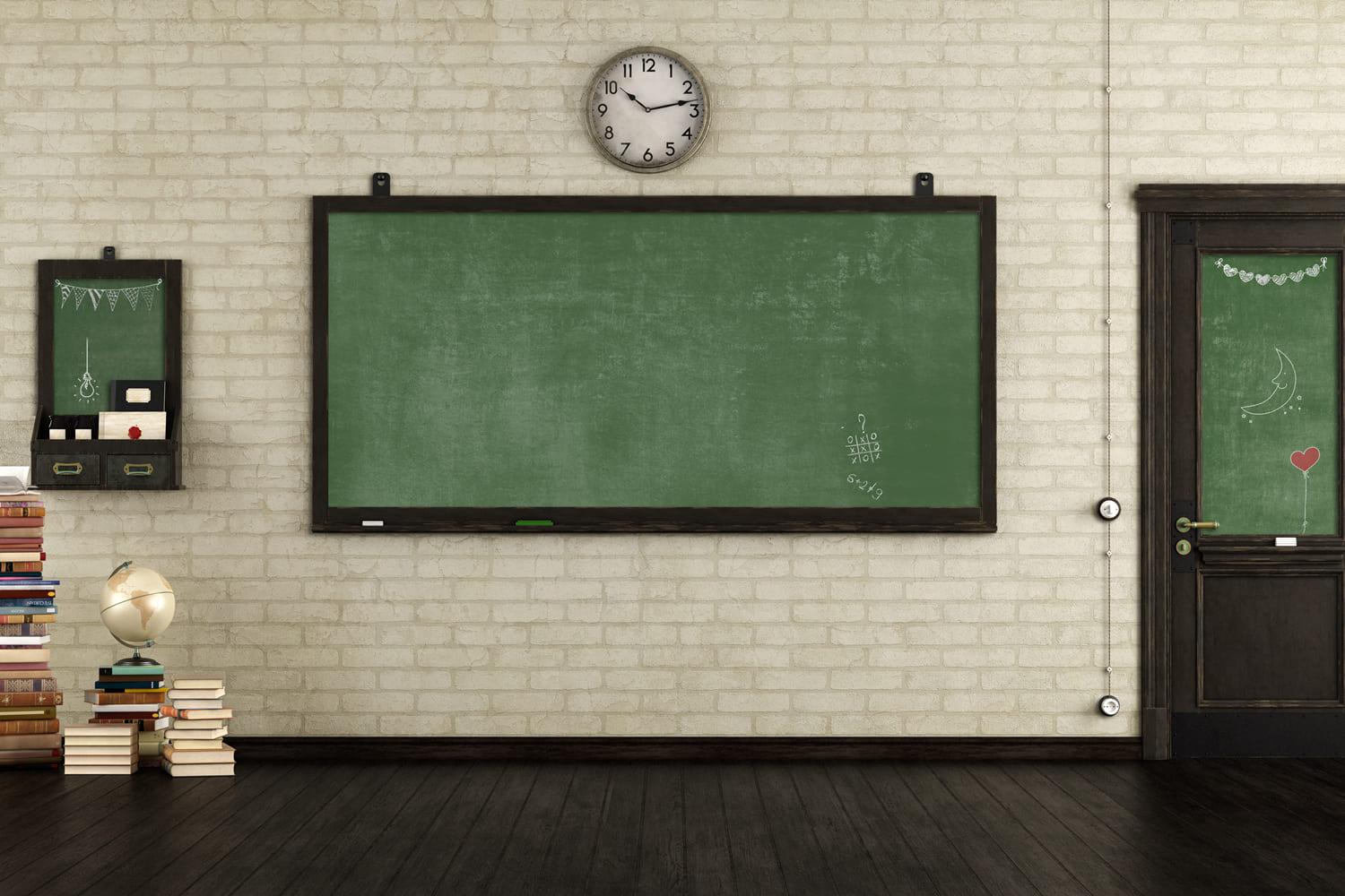 Zurück zu Schule Leere Retro-Klassenzimmer Hintergrund DBD7-45