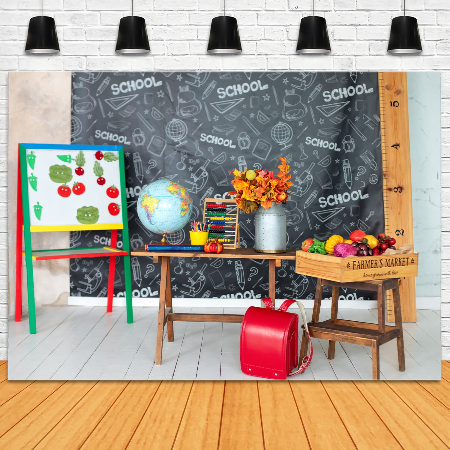 Back to School Klassenzimmer Blackboard Hintergrund DBD7-9