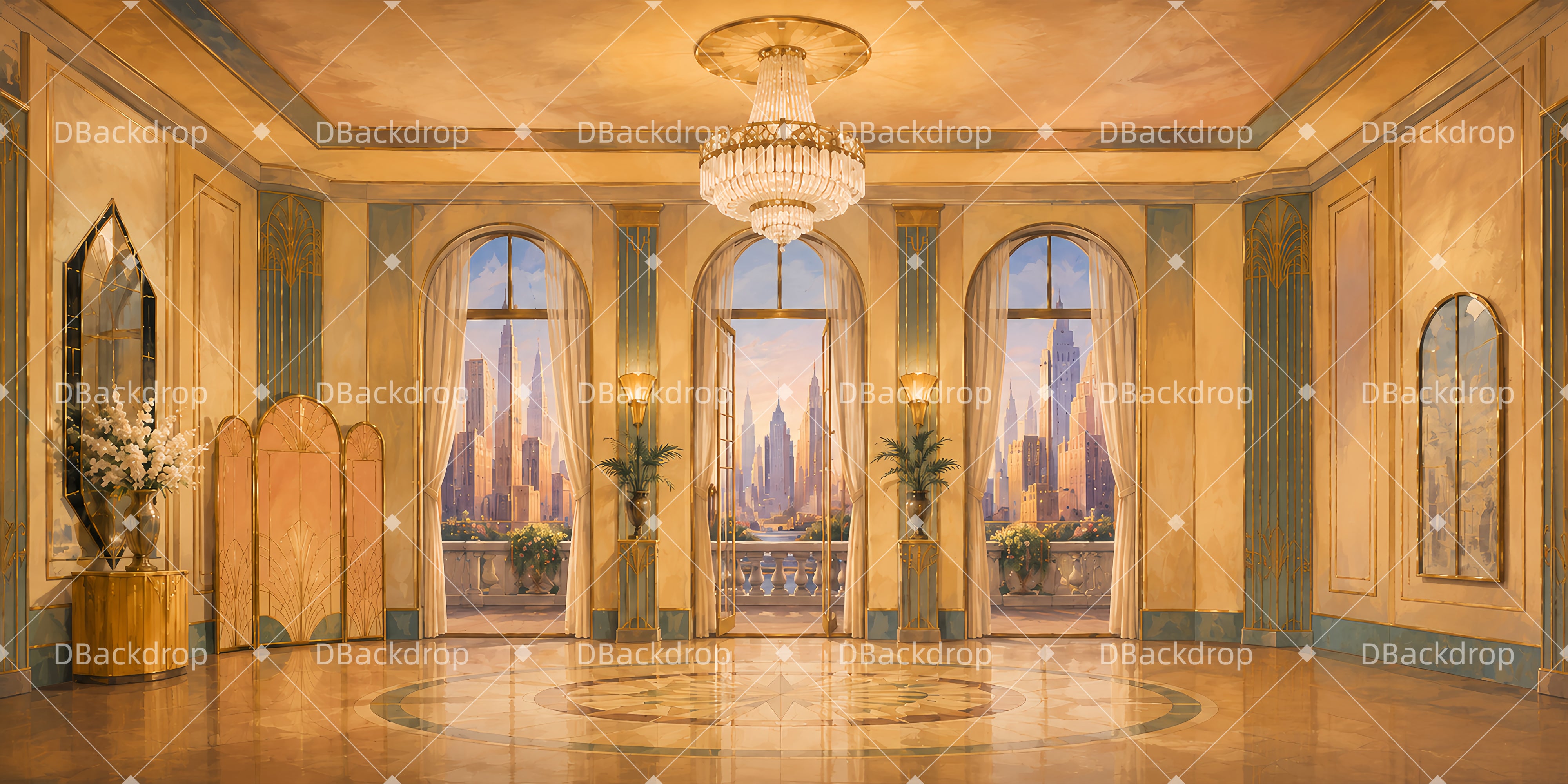 Penthouse-Salon Theaterkulisse für Schultheater und Aufführungen DLS65-T19