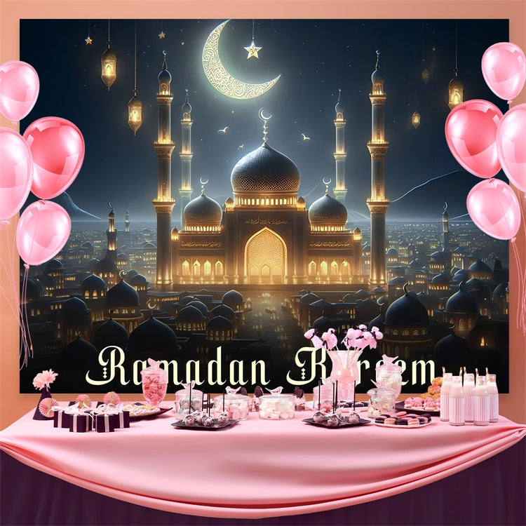 Ramadan Backdrops Sternennacht Moschee Backdrop GQ3-26
