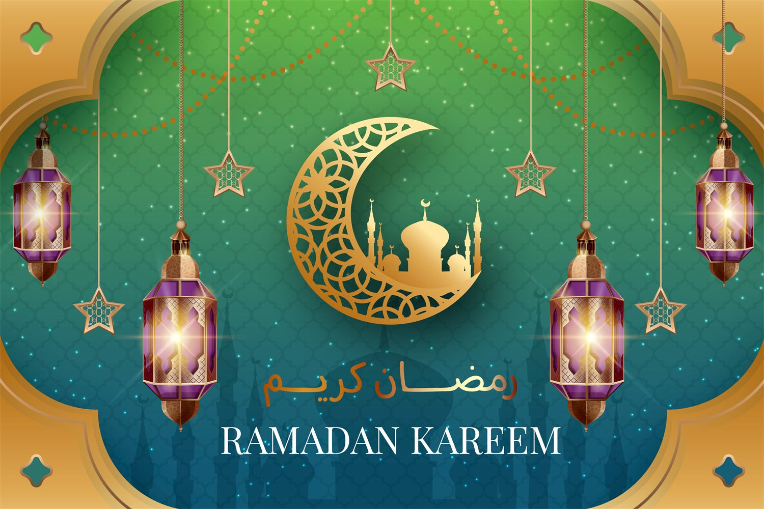 Ramadan Backdrops Lebendiges Laternenfest Backdrop GQ3-3