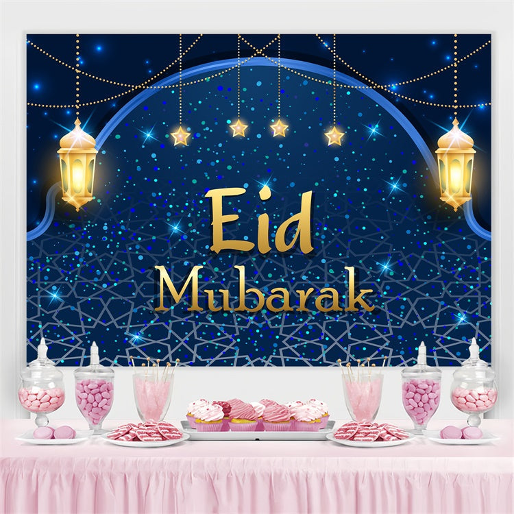 Eid Mubarak Backdrop Königsblau Festliche Nacht Eid Backdrop GQ3-68