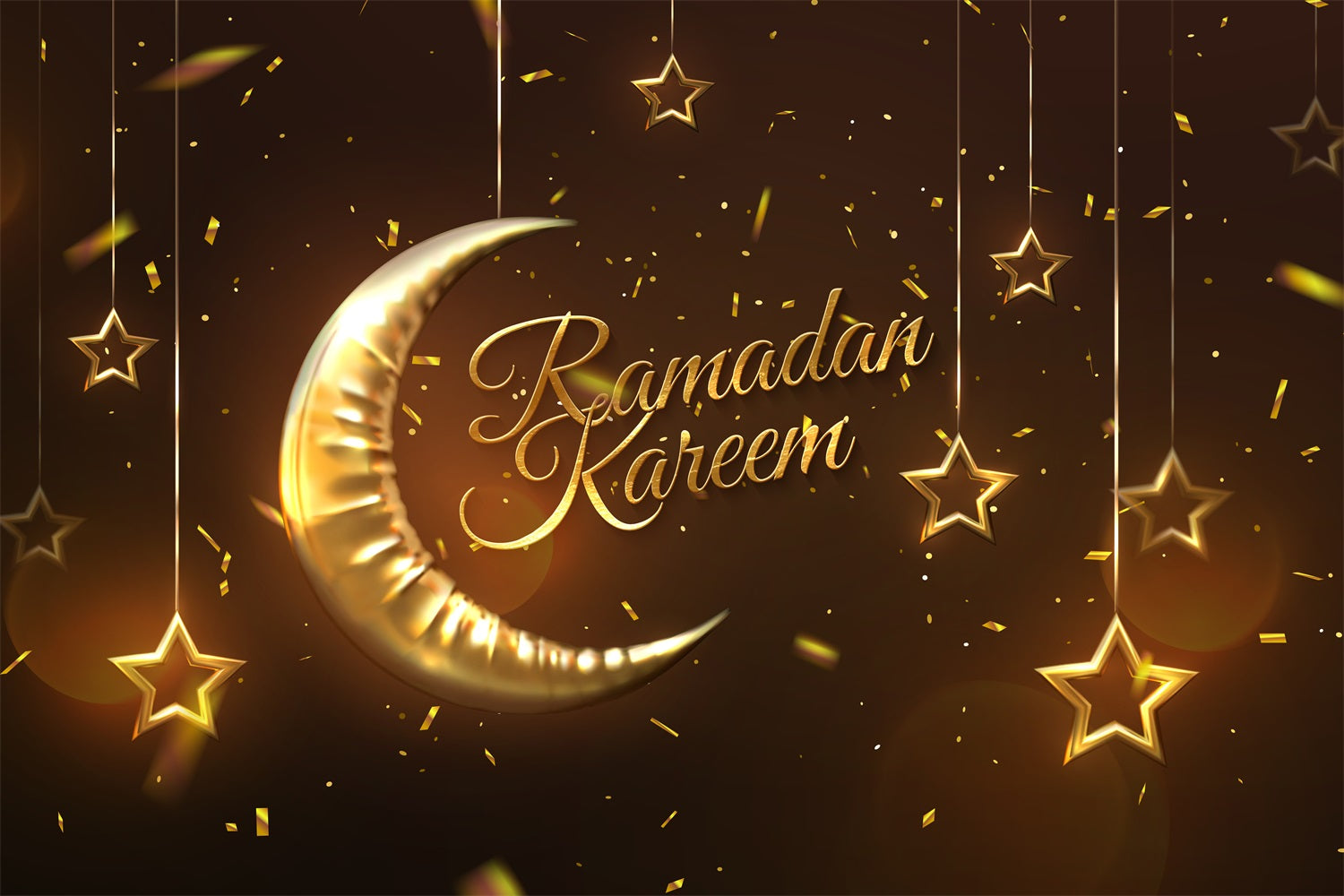 Ramadan Backdrops Goldene Mondsichel Backdrop GQ3-7
