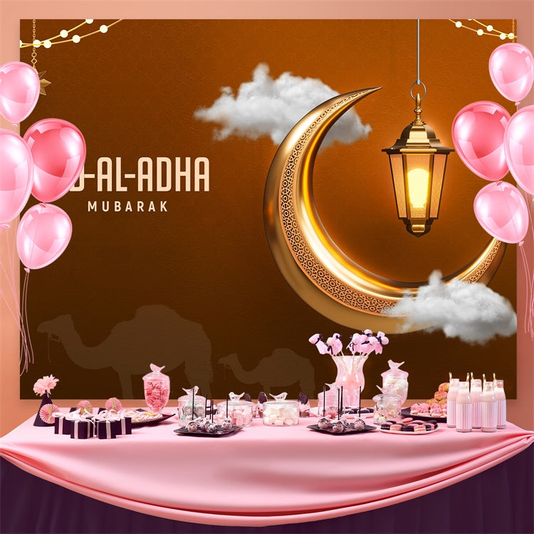Eid Mubarak Backdrop Wüste Nacht Kamel Silhouette Eid Backdrop GQ3-95