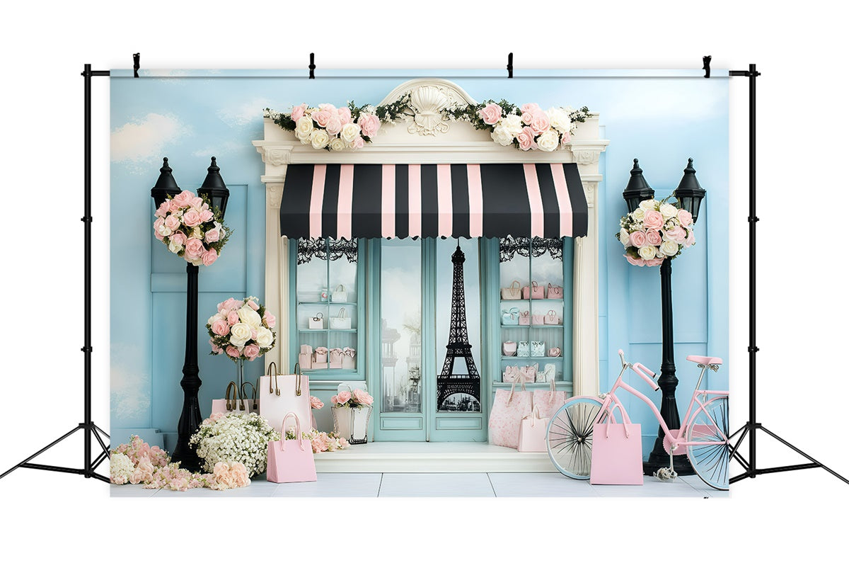 Paris Fotokulissen Mode Schaufenster Fahrrad Hintergrund GQ4-163