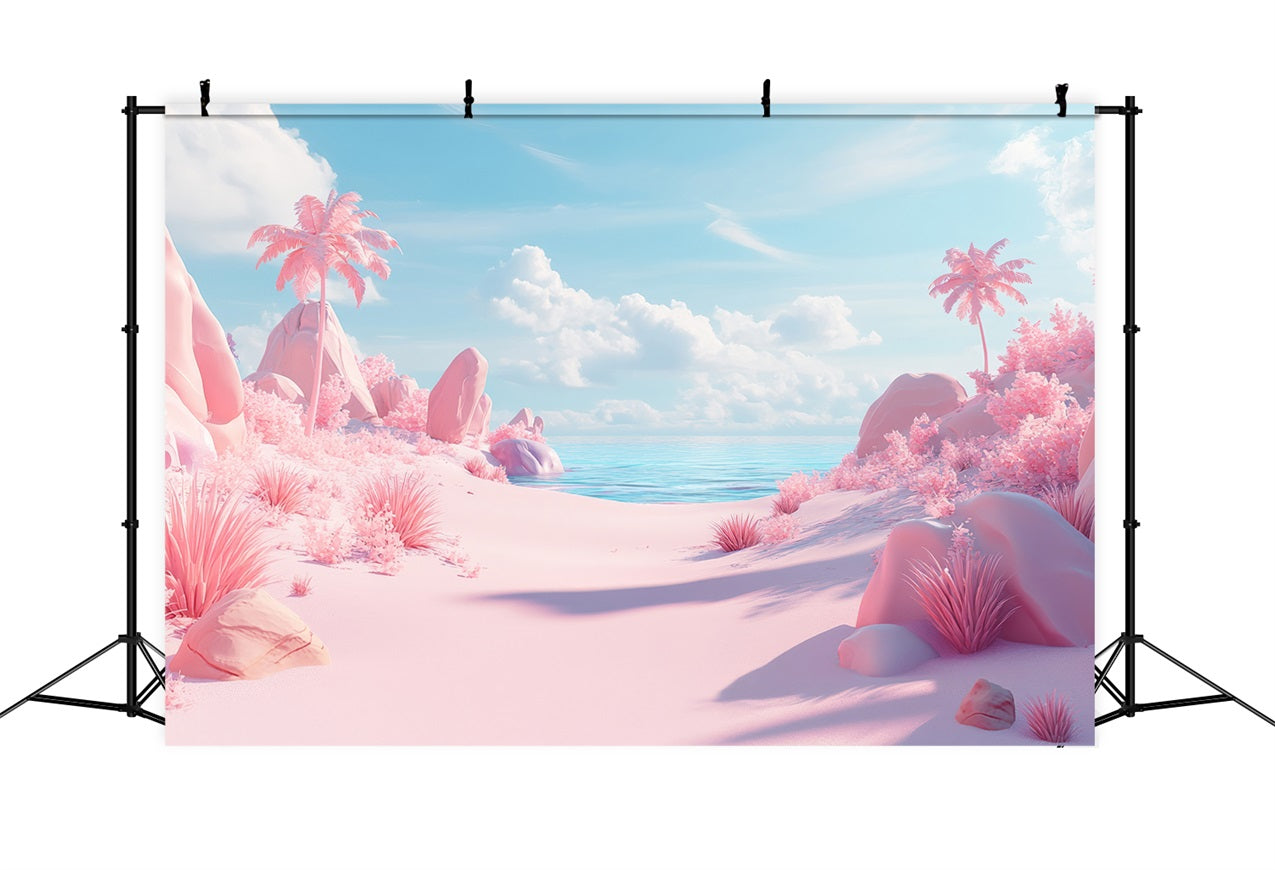 Sommer-Fotohintergrund Rosa Paradies Wolke Strand Hintergrund GQ4-250