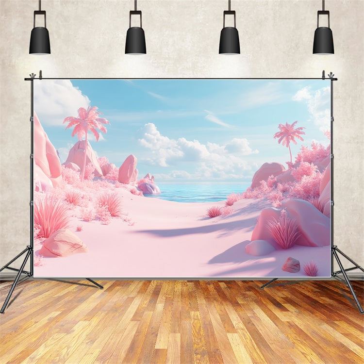 Sommer-Fotohintergrund Rosa Paradies Wolke Strand Hintergrund GQ4-250