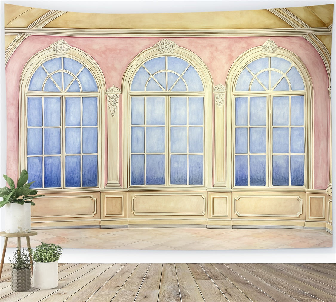 Vintage Fotografie Backdrops Weich gemalte Königliche Fenster Backdrop GQ4-307