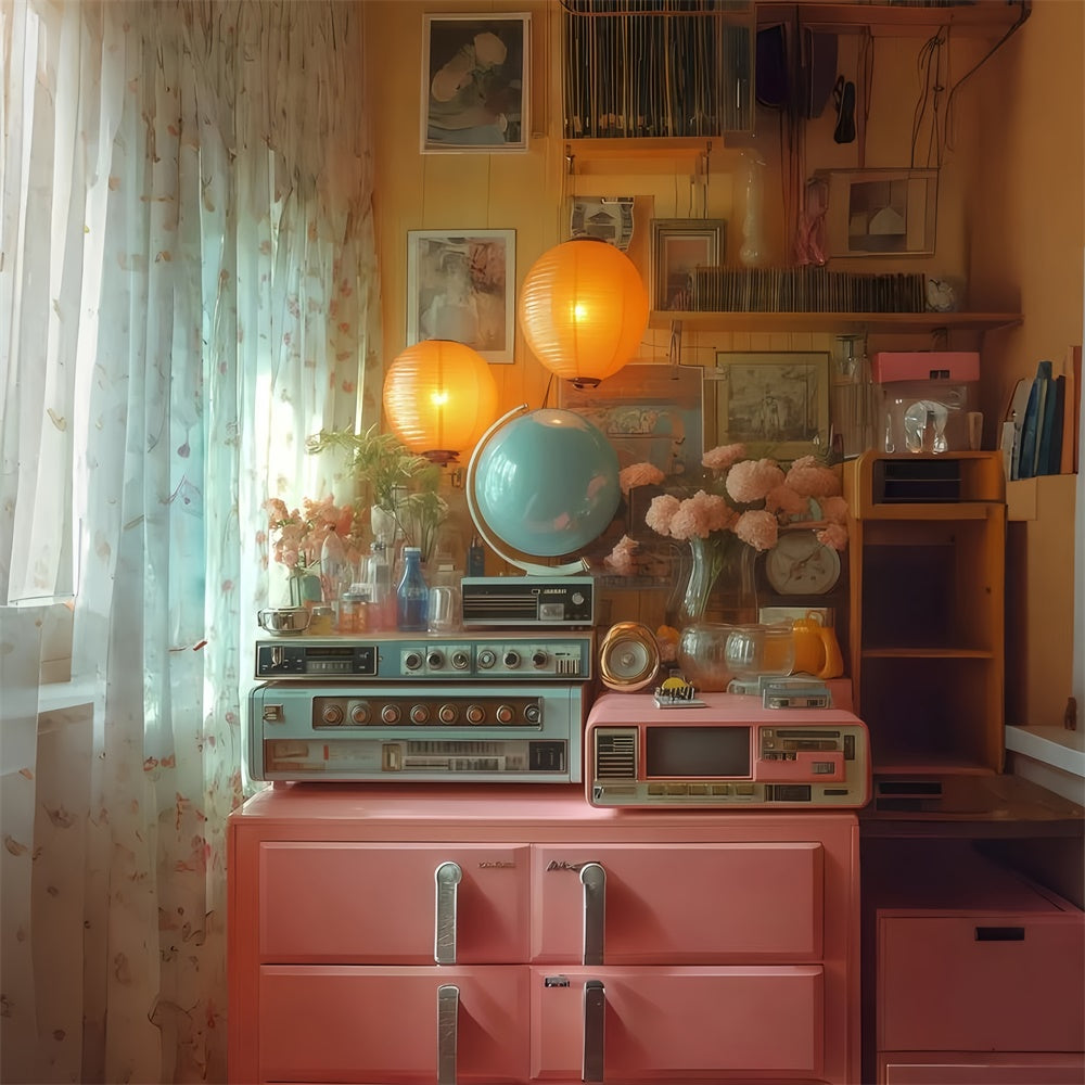 Vintage Fotografie Kulissen Bunte Vintage Schlafzimmer Kulisse GQ4-344