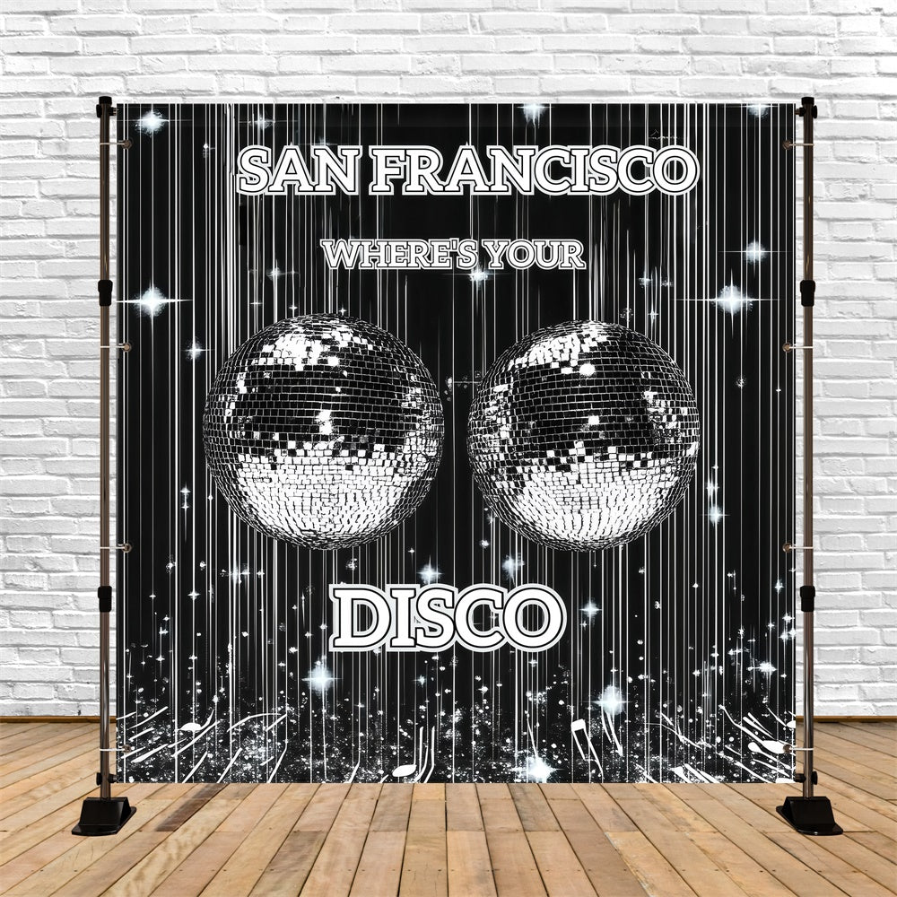 90er Jahre Backdrop Funkelnde Disco Lichter Backdrop GQ4-353