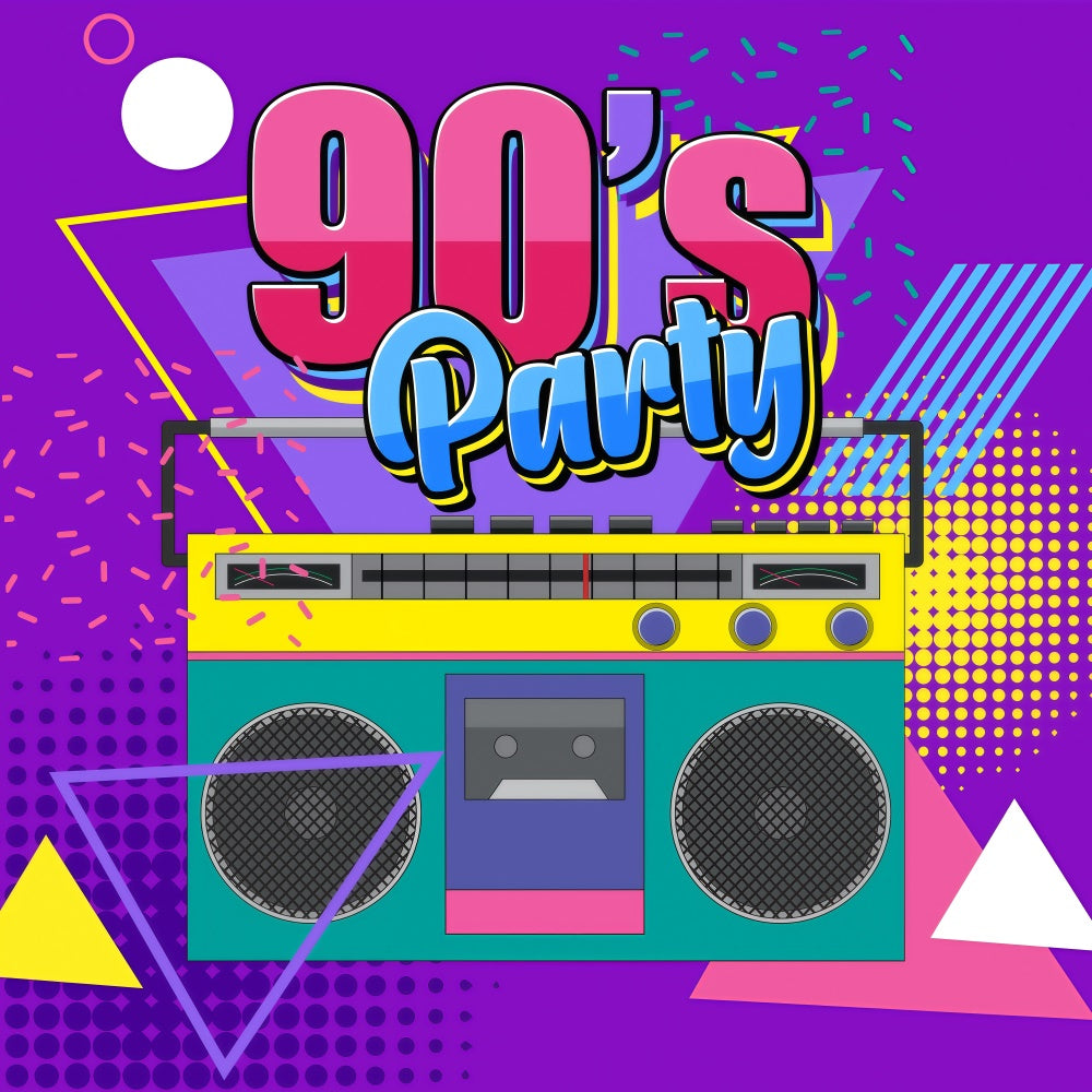90er Jahre Fotohintergrund Color Pop Radio Tape Backdrop GQ4-360