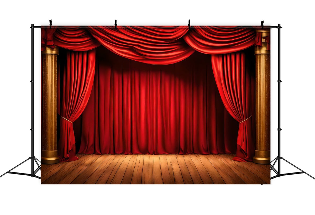 Backdrop Roter Teppich Klassisch Bühne Goldene Säule Backdrop GQ4-88