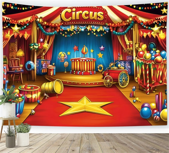 Zirkus Fotokulisse Retro Zirkuszelt Bühnenhintergrund GQ5-128