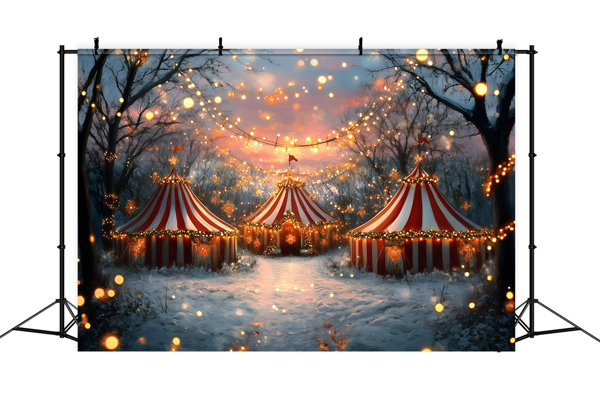 Karneval Zelt Backdrop Verschneite Weihnachtslichter Backdrop GQ5-131