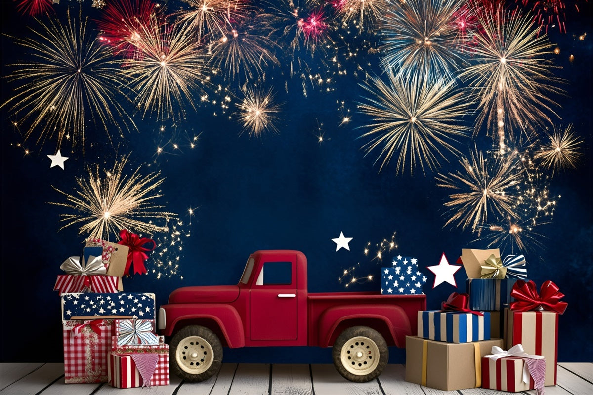 Feuerwerk Backdrop Feuerwerk Red Truck Kinder Backdrops GQ5-179
