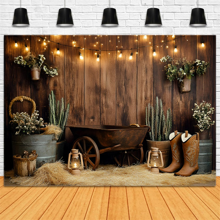 Cowboy Backdrops Kaktus Charme Western Kinder Backdrops GQ5-181