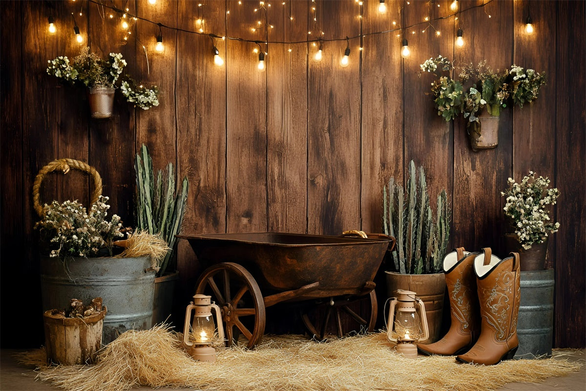 Cowboy Backdrops Kaktus Charme Western Kinder Backdrops GQ5-181