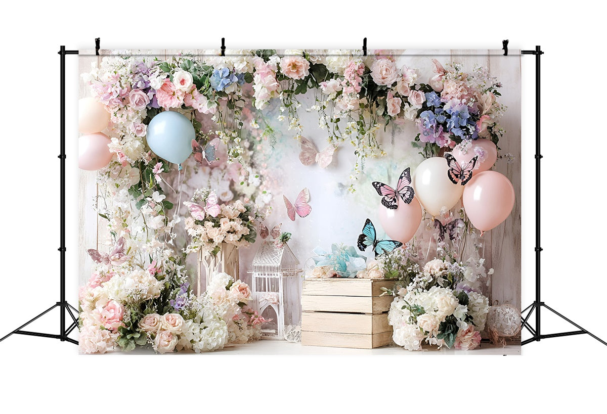 Schmetterling Backdrop Skurrile Blume Ballon Kinder Backdrops GQ5-182