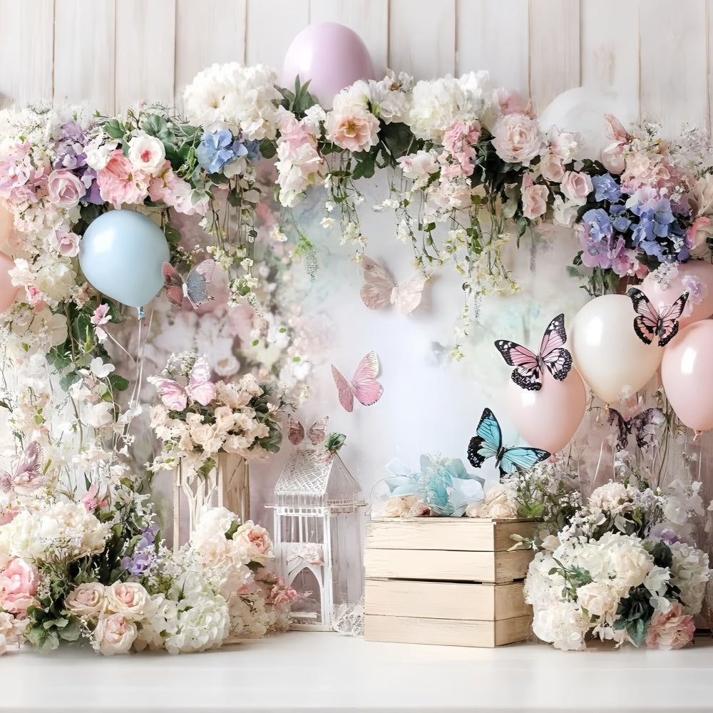 Schmetterling Backdrop Skurrile Blume Ballon Kinder Backdrops GQ5-182