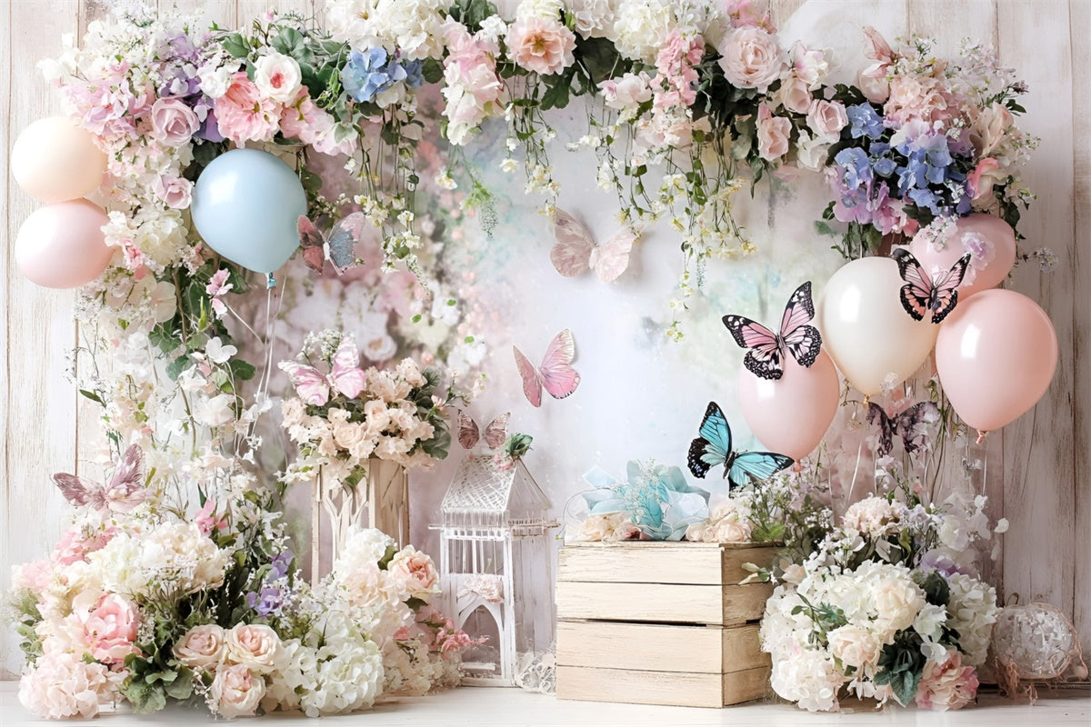 Schmetterling Backdrop Skurrile Blume Ballon Kinder Backdrops GQ5-182