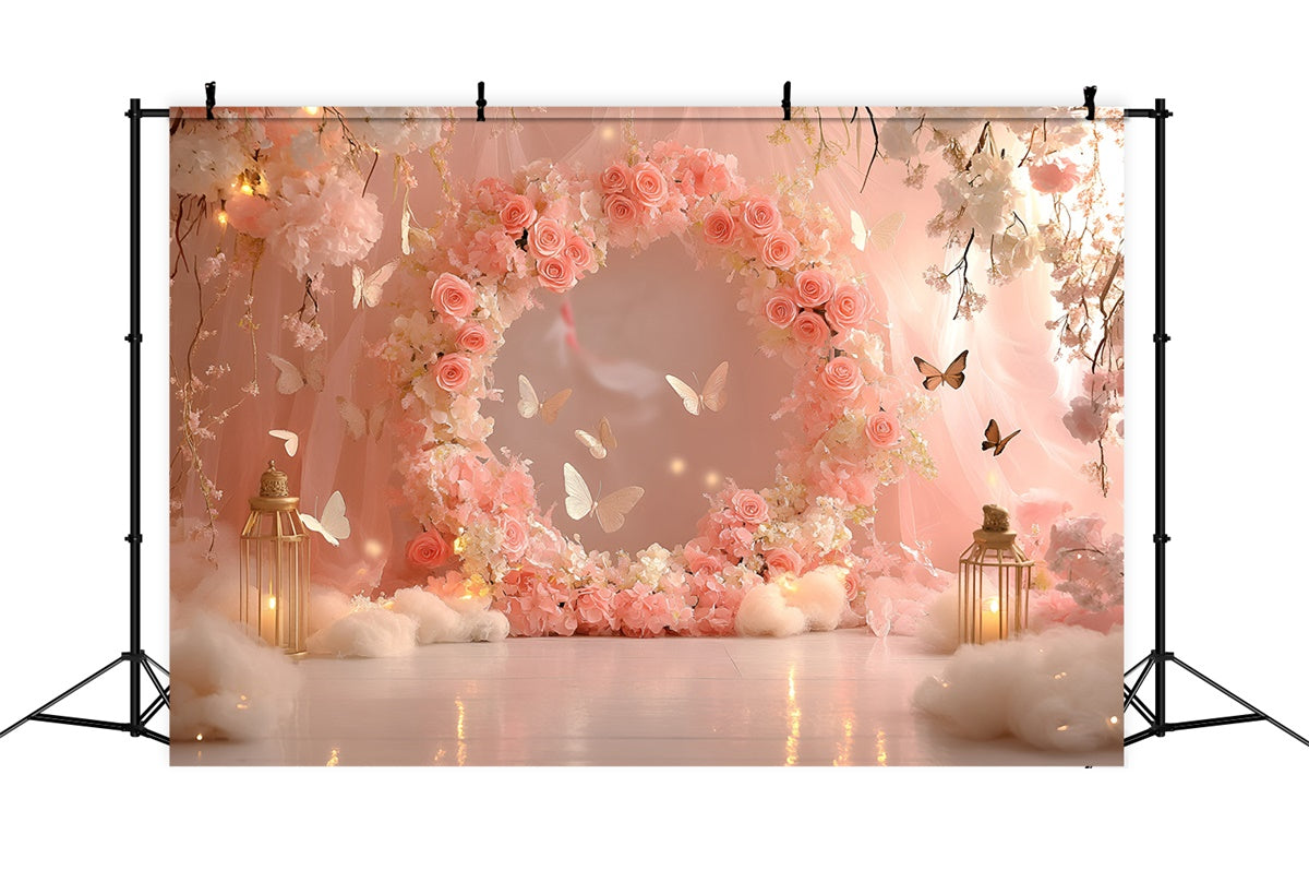 Schmetterling Fotohintergrund Rose Ring Fairy Tale Neugeborenen Hintergrund GQ5-188