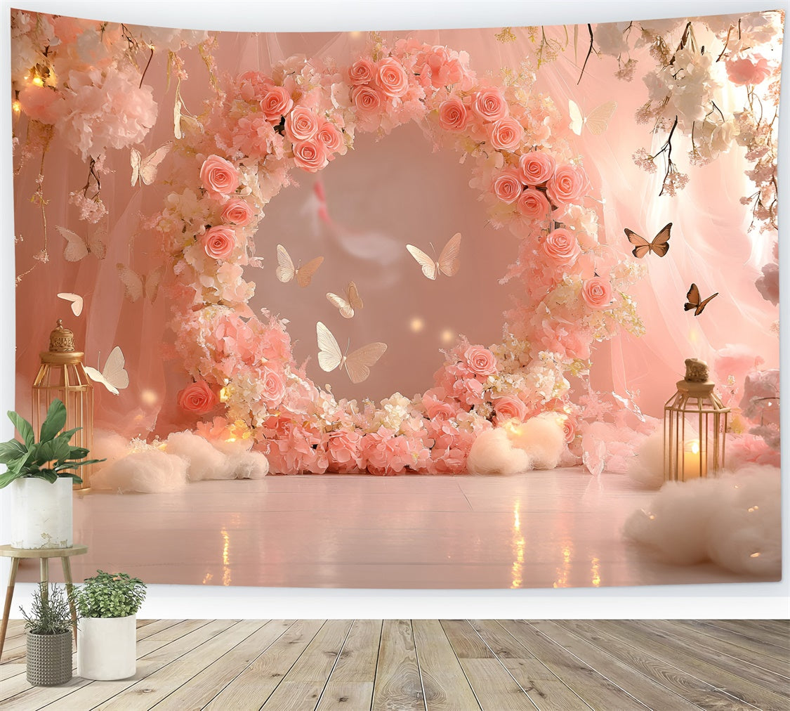 Schmetterling Fotohintergrund Rose Ring Fairy Tale Neugeborenen Hintergrund GQ5-188