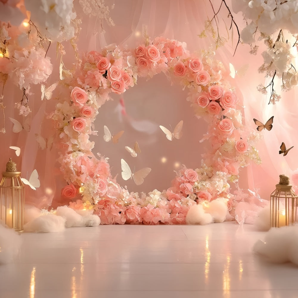 Schmetterling Fotohintergrund Rose Ring Fairy Tale Neugeborenen Hintergrund GQ5-188