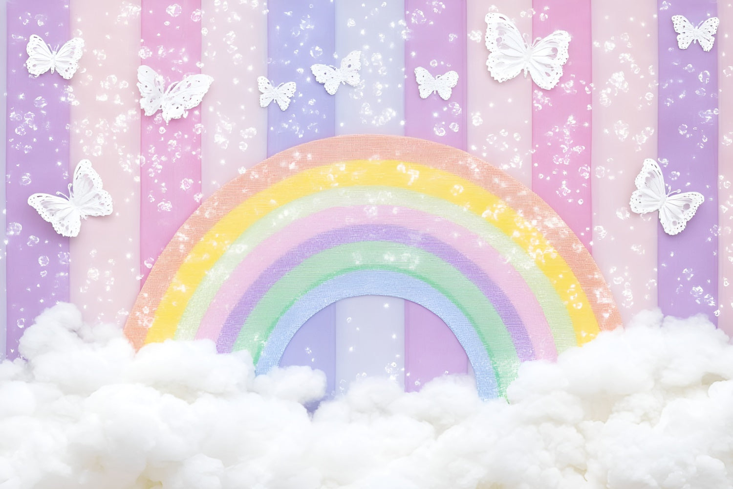 Regenbogen Backdrop Märchenbogen Schmetterling Kinder Backdrop GQ5-194
