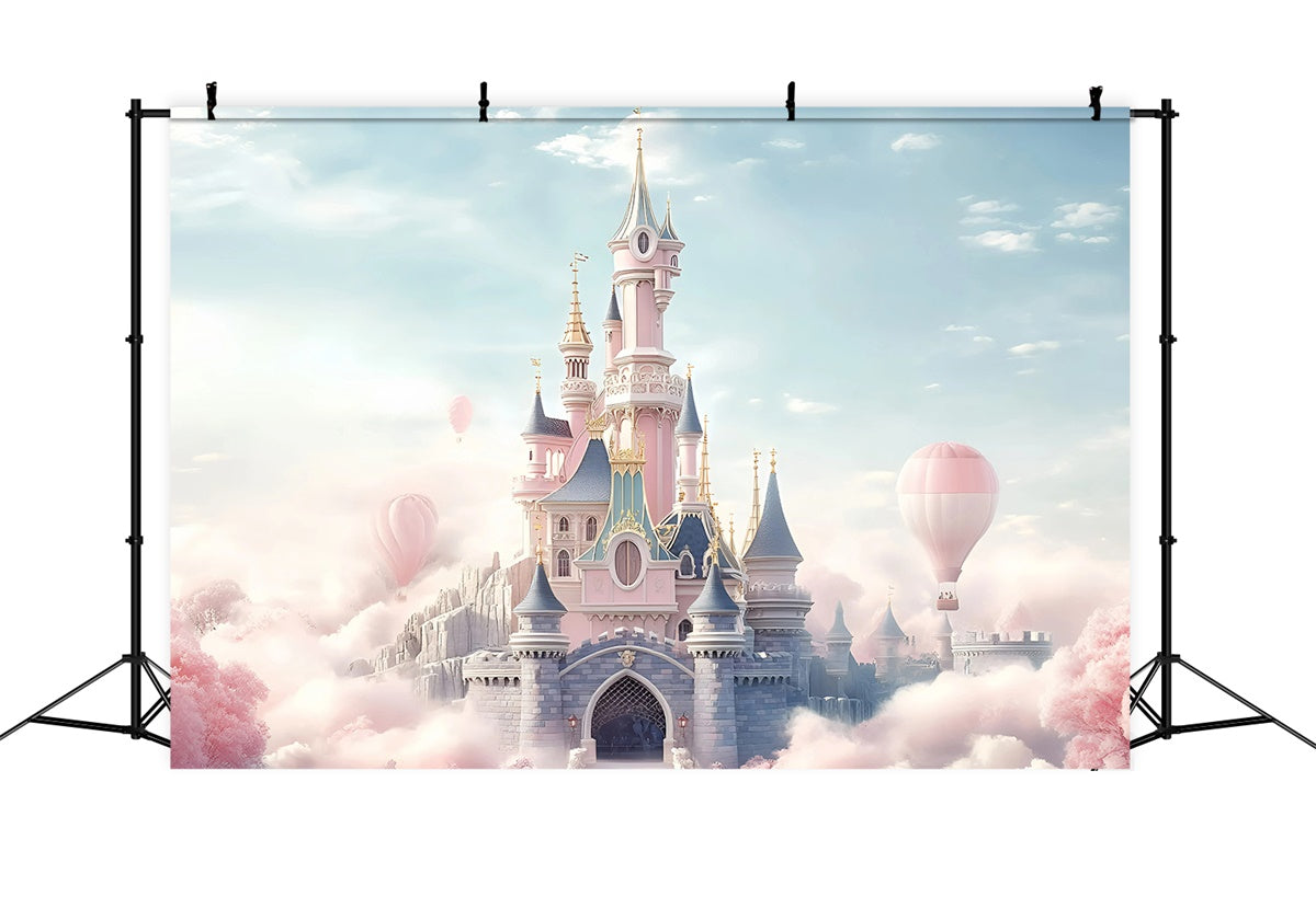 Schloss Fotohintergrund Rosa Palast Fantasie Kinder Hintergrund GQ5-199