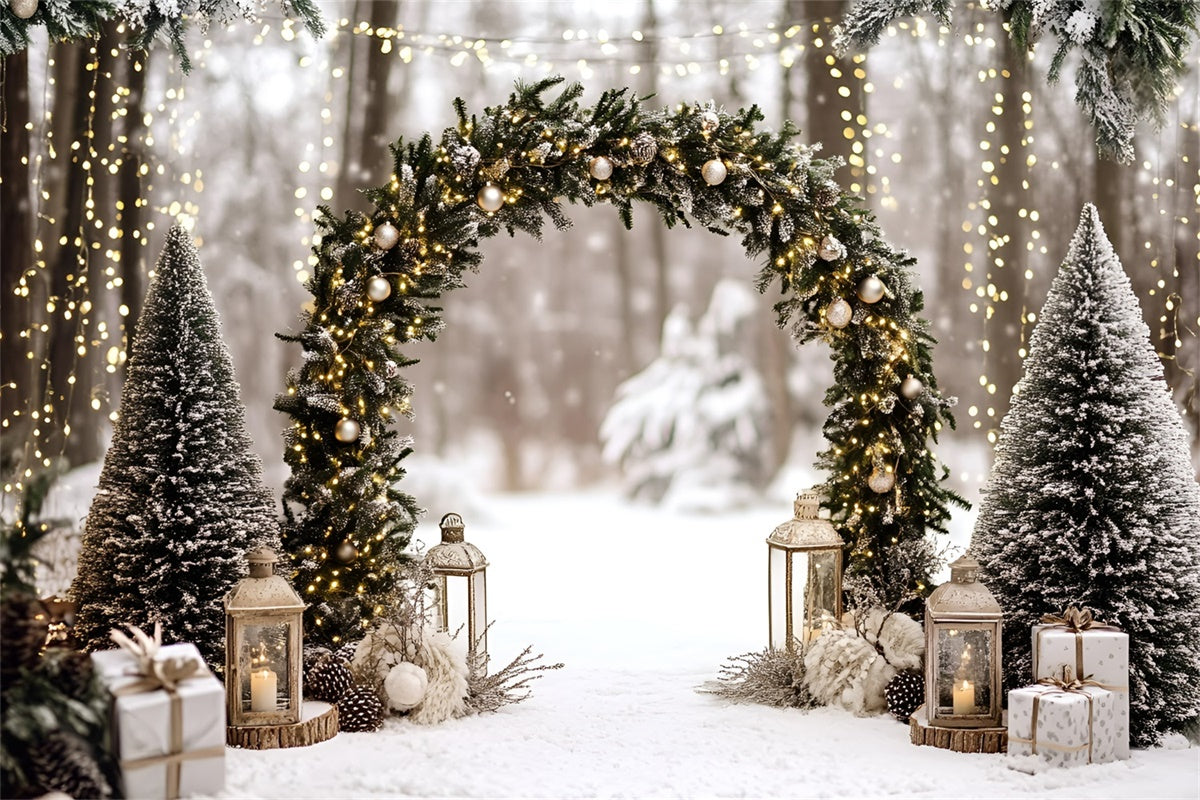 Weihnachtshintergrund Ideen Verzauberter immergrüner Bogen Hintergrund GQ57-1