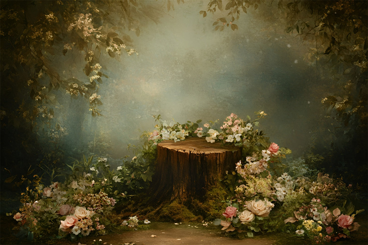 Backdrops Fine Art Woodland Stump Garden Videokulisse GQ57-196