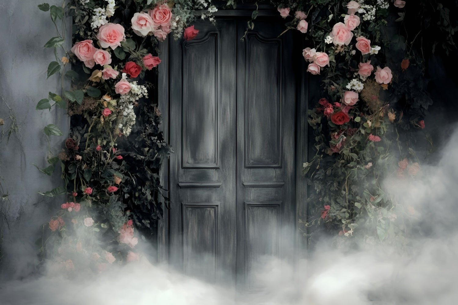 Künstlerischer Hintergrund Smoky Floral Muslin Fotografie Hintergründe GQ57-200