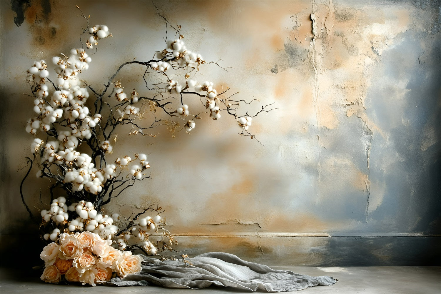 Fine Art Backdrop Baumwollblüte Serenity Stoffhintergrund GQ57-205