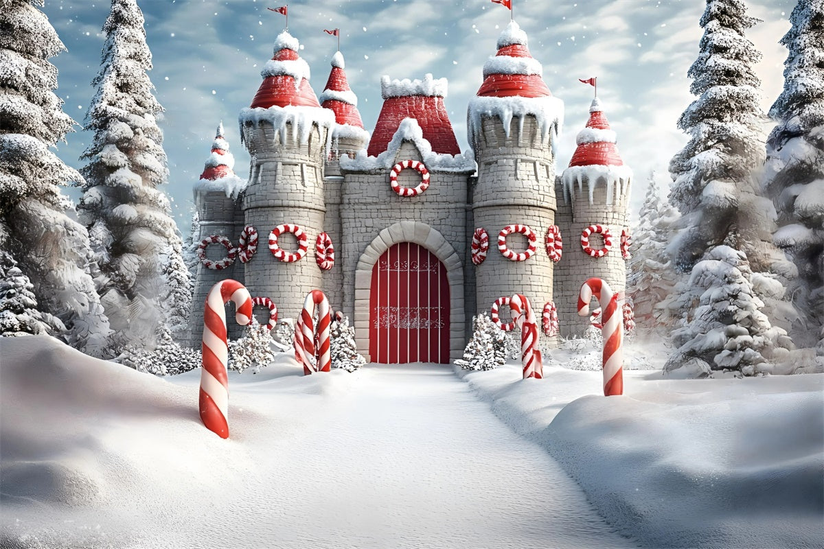 Weihnachten Fotokulissen Sweet Winter Fortress Hintergrund GQ57-21