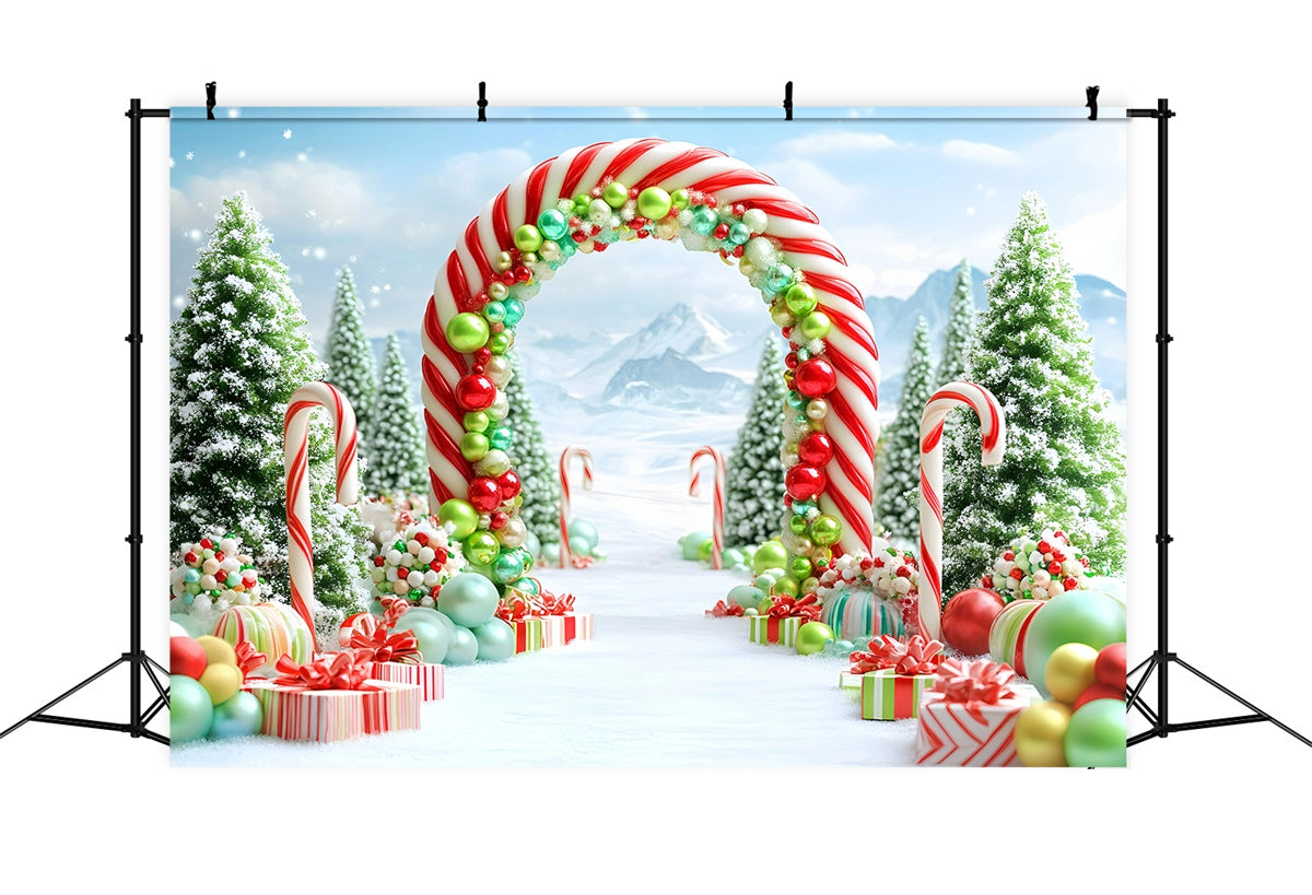Weihnachten Fotokulisse Zuckerstangen Wunderland Kulisse GQ57-3