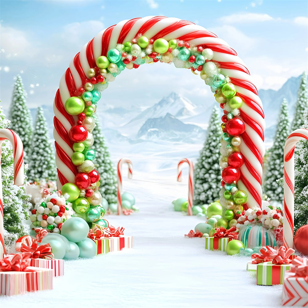 Weihnachten Fotokulisse Zuckerstangen Wunderland Kulisse GQ57-3